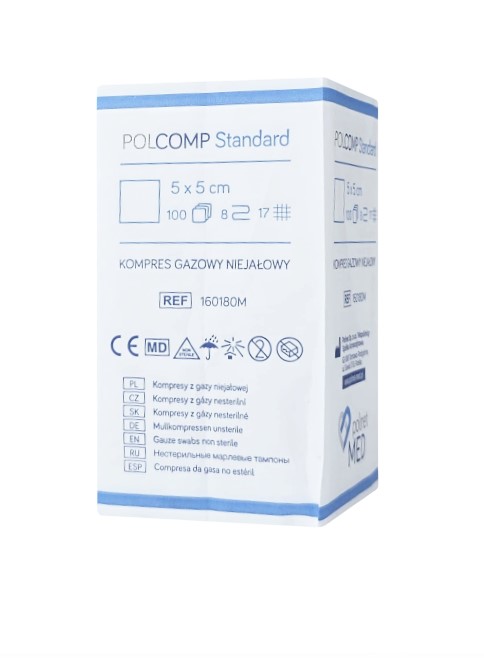 Нестерилен газов компрес 5*5cm 100pcs 17N 8W - Изображение 2