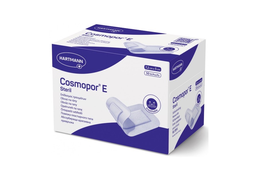 Превръзка с абсорбираща подложка COSMOPOR E 7.2* 5cm 50pcs
