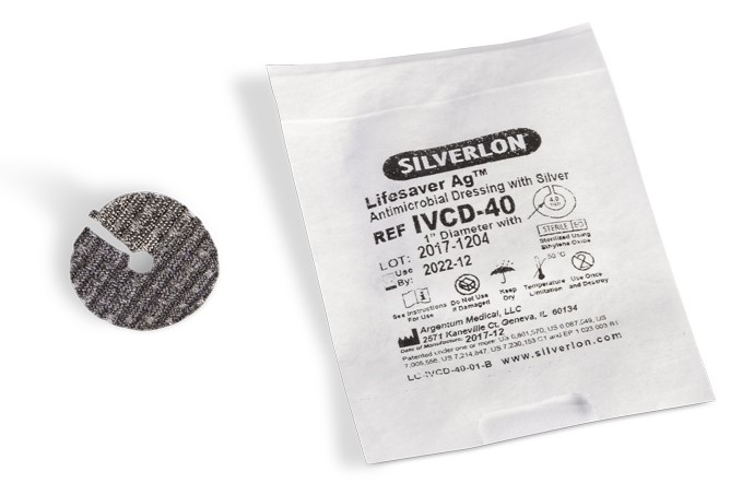 Silverlon Lifesaver IVCD-40 диаметър 2,5 cm с отвор 4,0 mm 1 бр. централна превръзка за пункция