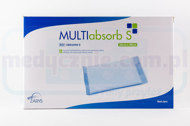 MULTIabsorb S 20см x 40см 1 бр. Високоабсорбиращ компрес; нетъкан - целулоза, стерилен