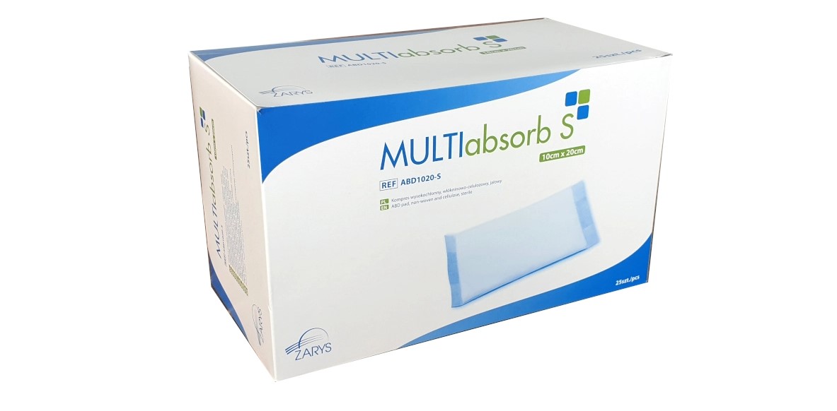 MULTIabsorb S 10 см x 20 см 1 бр. Високоабсорбиращ компрес; нетъкан - целулоза, стерилен - Изображение 2